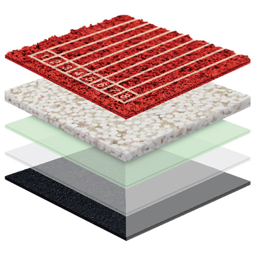津南无缝预制型塑胶跑道渗水TPR喷面