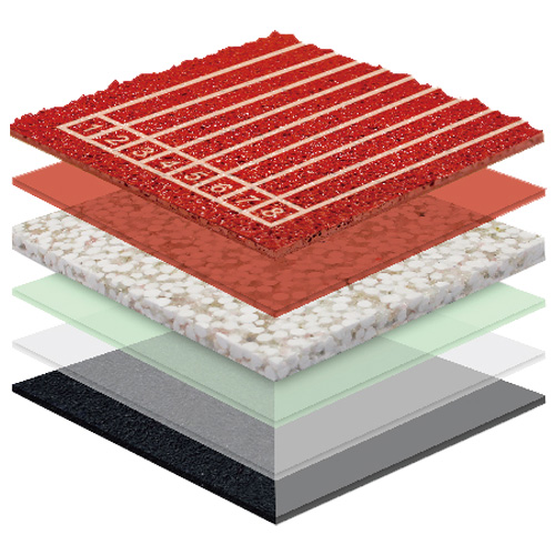 津南无缝预制型塑胶跑道非渗水TPR喷面方案二